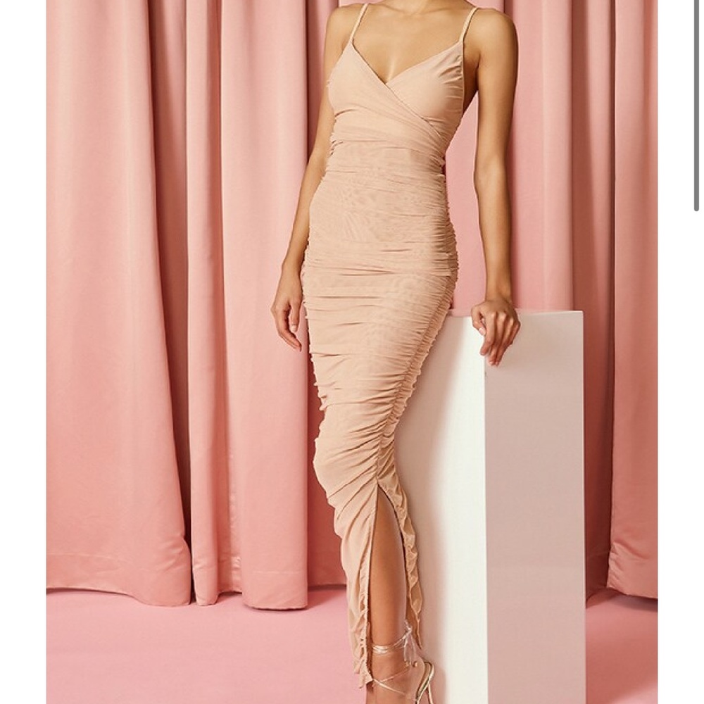 Superdown ruched maxi dress